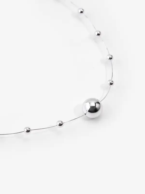 Жемчуг на леске, 3/8 мм, 10&plusmn;1 м, цвет серебряный