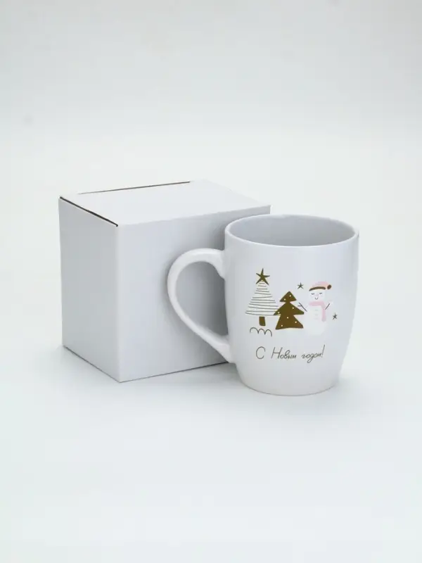 Кружка чайная новогодняя «С новым годом!», белая, 690 мл Кружка чайная новогодняя «С новым годом!», белая, 690 мл