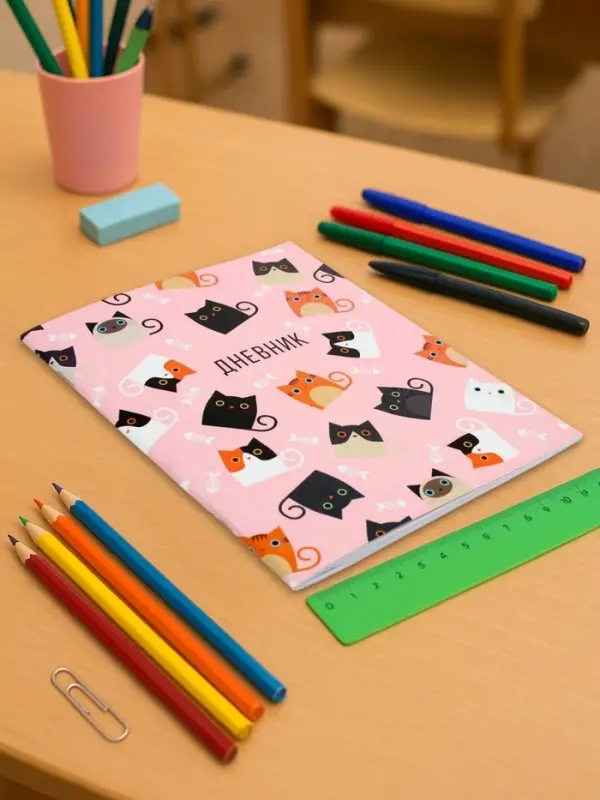 Дневник школьный для 1-11 классов, &laquo;Кошки&raquo;, мягкая обложка, 40 листов