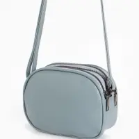 Сумка женская кросс-боди на молнии, 19&times;7&times;15 см, со стёжкой, серо-синяя