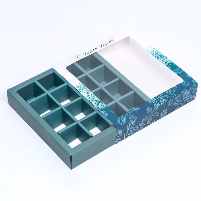 Коробка под 16 конфет &laquo;Новогодняя&raquo;, 17.5&times;17.5&times;3.5 см