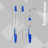 Набор ручек шариковых ErichKrause R-301 Classic Stick, 8 штук, узел 1.0 мм, цвет чернил синий