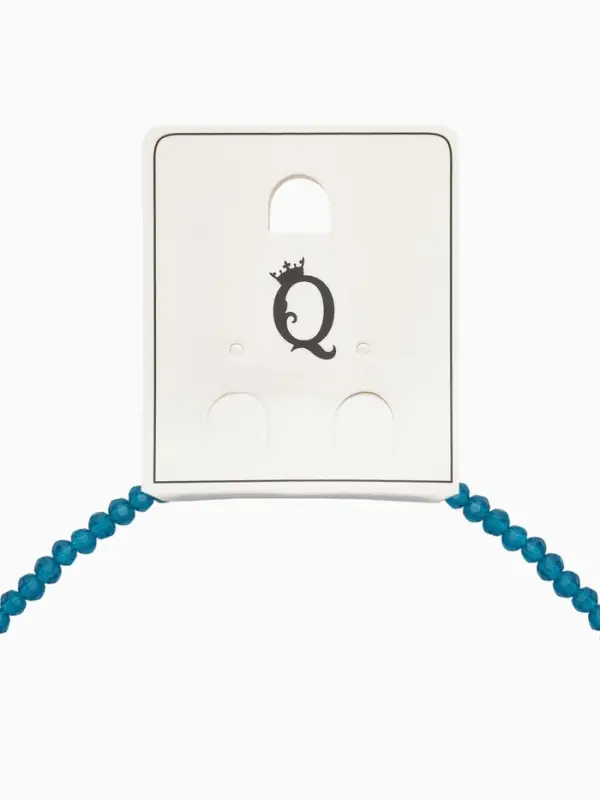 Чокер из бисера «Хрусталь», морской в серебре, 37 см + 5 см доп, цепочка