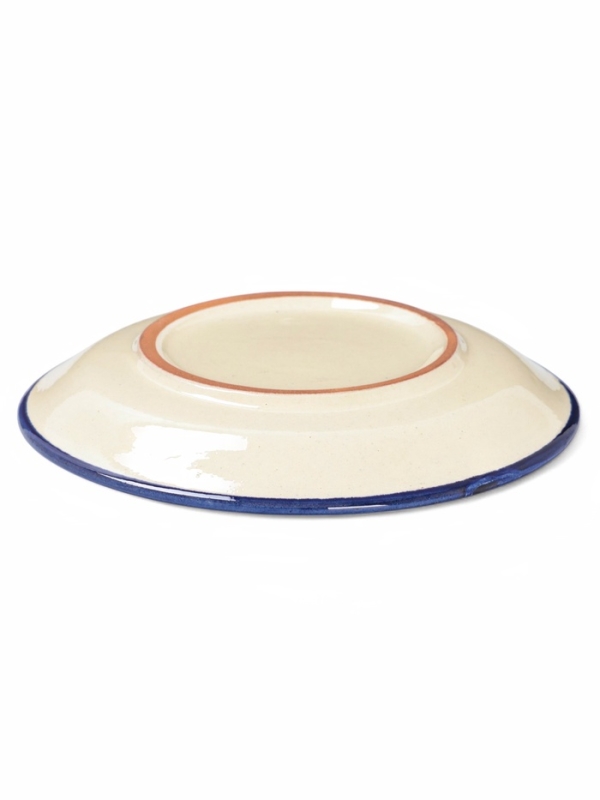 Тарелка Риштанская Керамика "Цветы", синяя, плоская, 15 см