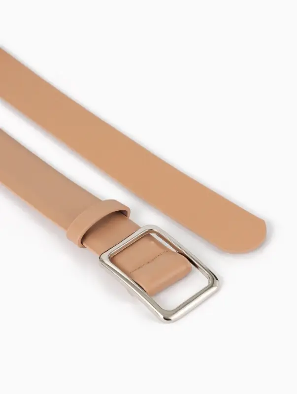 Ремень женский, 3.5&times;110 см, пряжка матовая, затяжка, бежевый