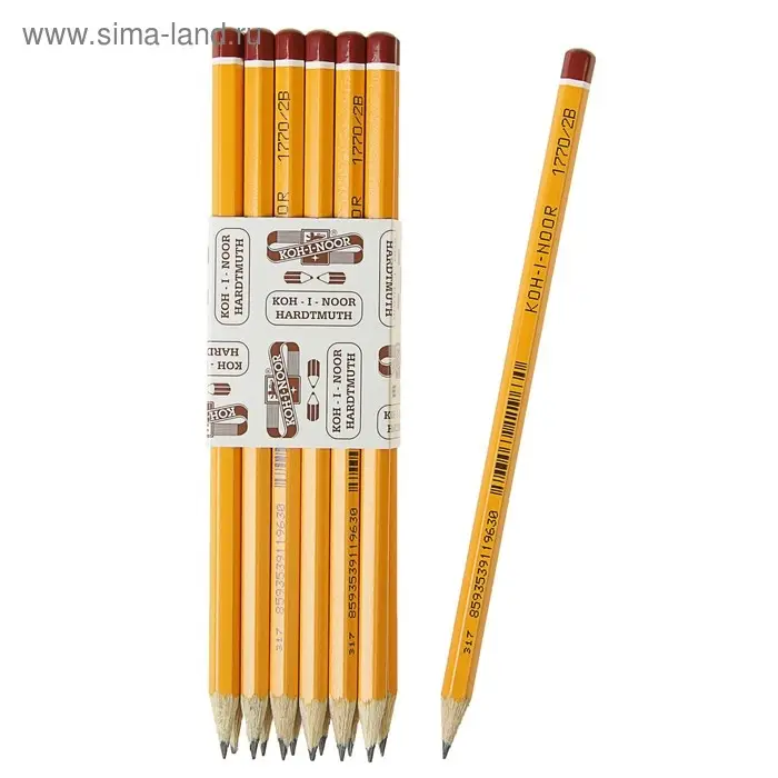 Карандаш Koh-I-Noor 1770 BLACK SUN 2B, чернографитный Карандаш Koh-I-Noor 1770 BLACK SUN 2B, чернографитный