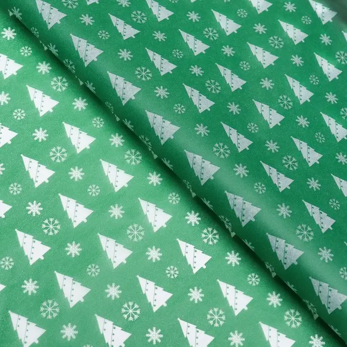 Бумага упаковочная новогодняя тишью «Лес»,50×66 см Бумага упаковочная новогодняя тишью «Лес»,50×66 см