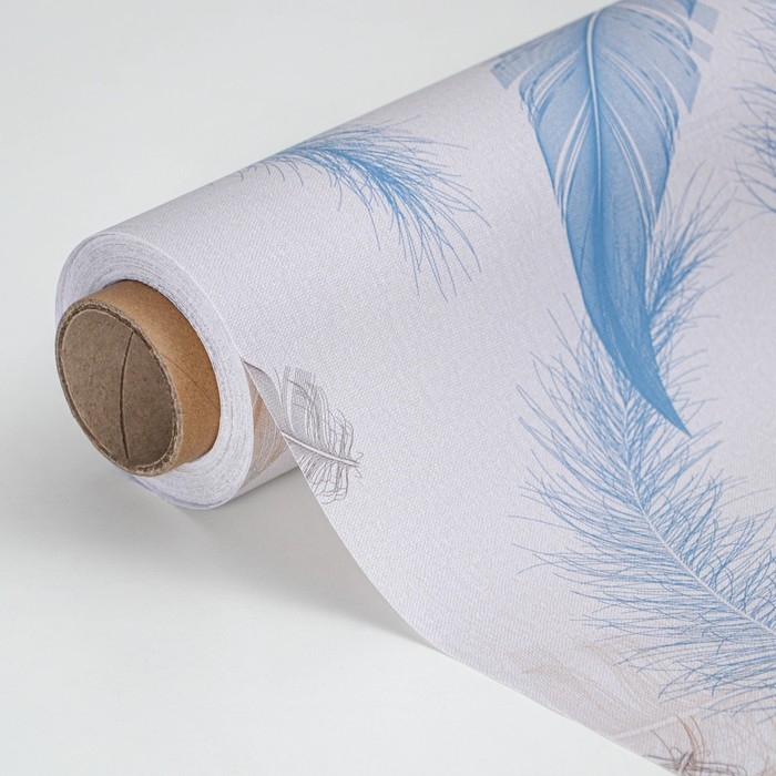 Клеёнка на стол на тканевой основе «Перья», ширина 137 см, рулон 20 метров, толщина 0,25 мм, цвет серый Клеёнка на стол на тканевой основе «Перья», ширина 137 см, рулон 20 метров, толщина 0,25 мм, цвет серый