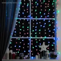 Гирлянда &laquo;Занавес&raquo; 2&times;1.5 м с насадками &laquo;Ёжики&raquo;, IP20, прозрачная нить, 360 LED, свечение мульти, 8 режимов, 220 В