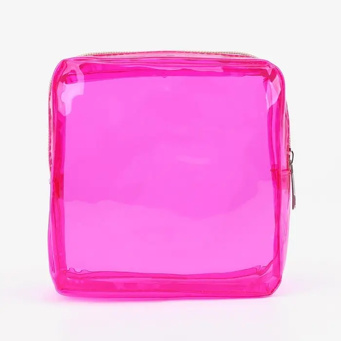 Косметичка на молнии, малиновая