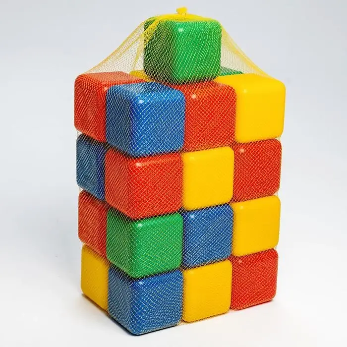 Кубики детские, пластиковые, цветные, 25 штук, 12&times;12 см
