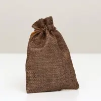 Мешочек подарочный из холщи, чёрный, 10×14 см