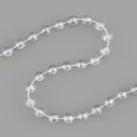 Бусы на нитях, с голографией, 8 мм, 9&plusmn;1 м, прозрачные