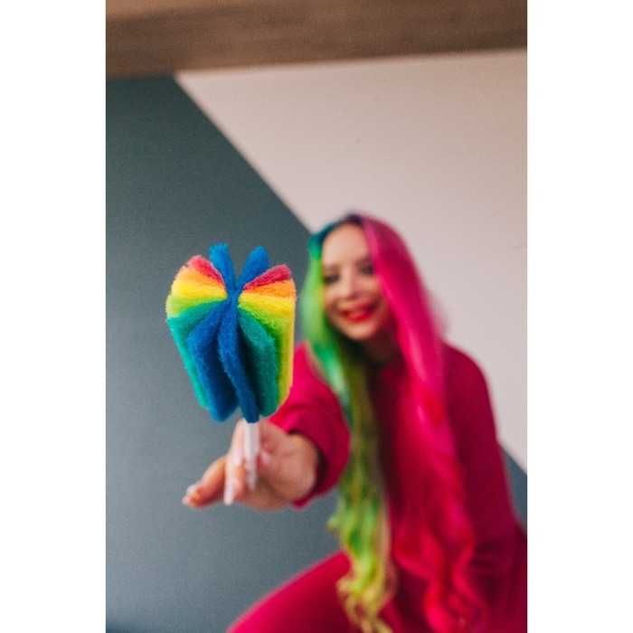 Ёршик для посуды с абразивом Доляна «Радуга», 25×4 Ёршик для посуды с абразивом Доляна «Радуга», 25×4