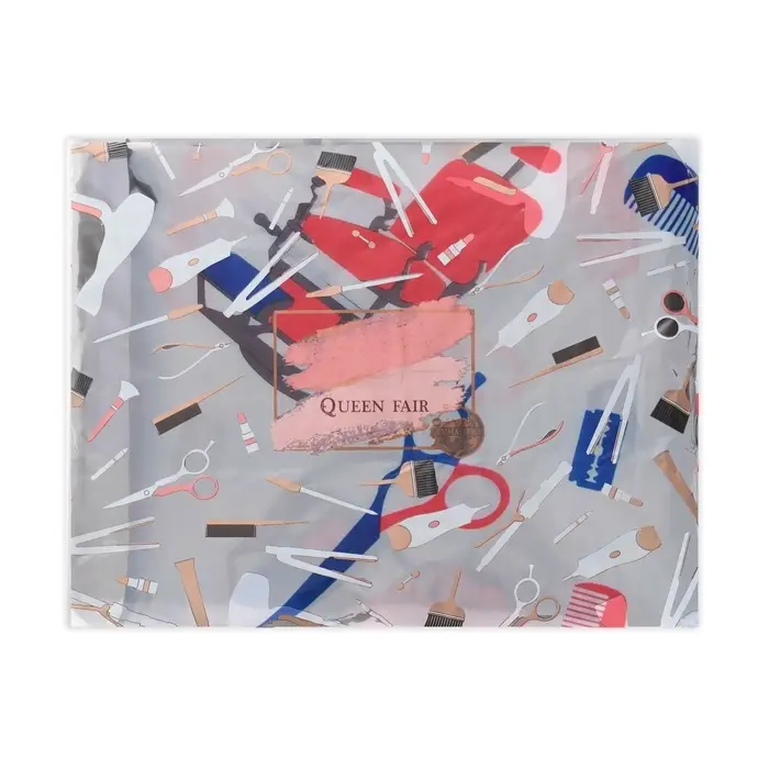 Пеньюар парикмахерский, белый, синий, красный
