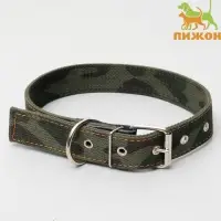 Ошейник брезентовый двухслойный &laquo;Камуфляж&raquo;, 72&times;3.5 см, ОШ 45-60 см