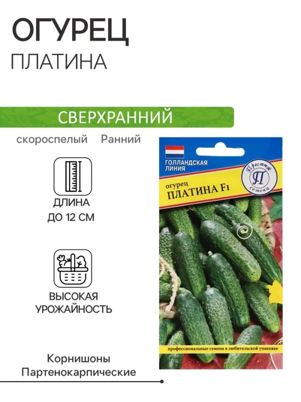 Семена Огурец "Платина" F1,  5 шт