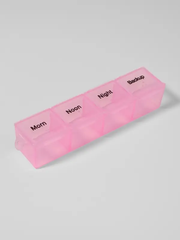 Таблетница - органайзер, английские буквы, утро/день/вечер/ночь, 3 контейнера по 4 секции, МИКС