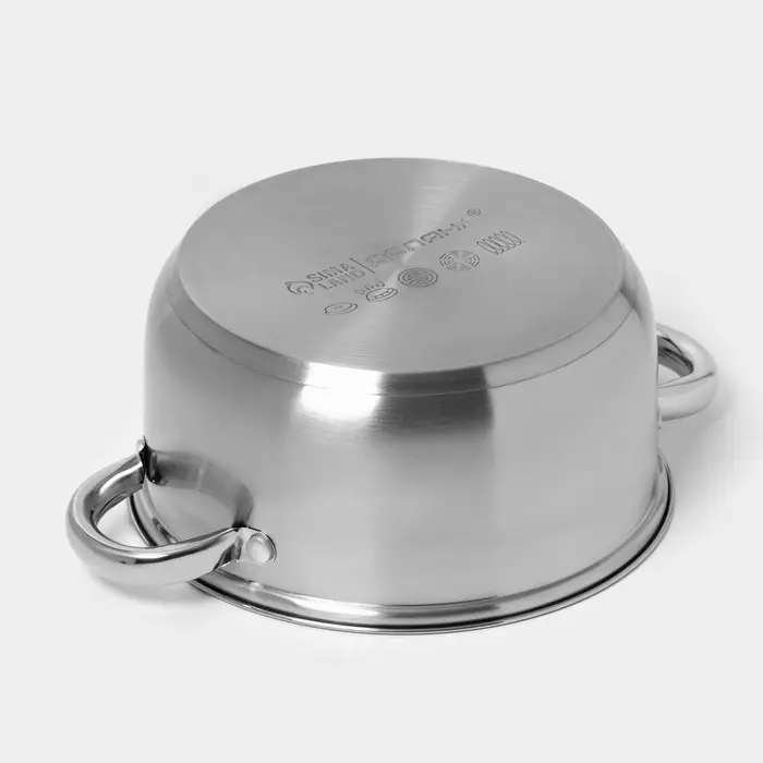 Набор кастрюль Доляна &laquo;Сильве&raquo;, 3 предмета: 1.6 л, 2.3 л, 3.2 л, нержавеющая сталь