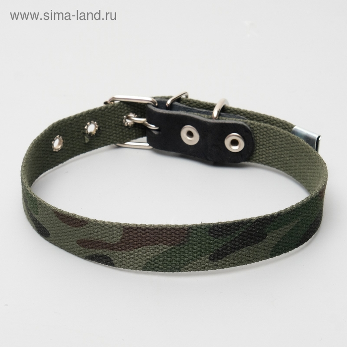 Ошейник брезентовый однослойный Ошейник брезентовый однослойный "Камуфляж", 54 х 2,5 см, ОШ 35-45 см,