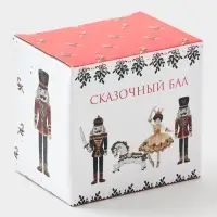 Кружка новогодняя Доляна «Щелкунчик», 330 мл, фарфор, белая