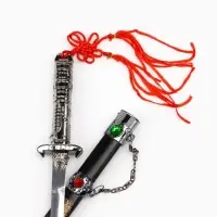 Макет оружия &laquo;Сувенирный кинжал на подставке 2в1. Кристаллы&raquo;, на ножнах дракон, рукоять в форме светового меча, 26.5 см