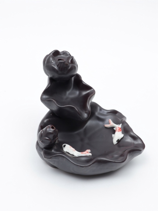 Подставка для благовоний TAKE IT EASY «Горное озеро с рыбками», набор благовоний конусы, стелющийся дым, 4.5×3.8×6см