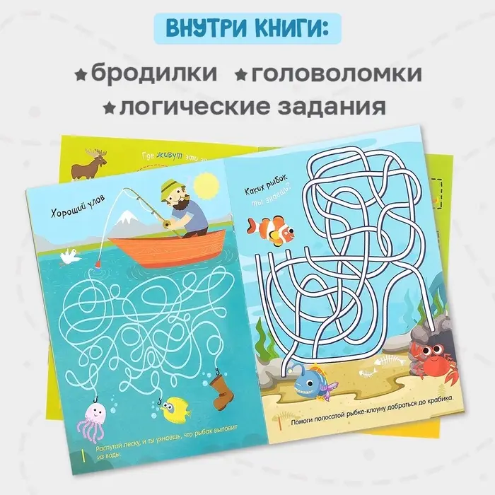 Книга с маркером &laquo;Напиши и сотри. Лабиринты и путаницы&raquo;, 12 стр., многоразовая