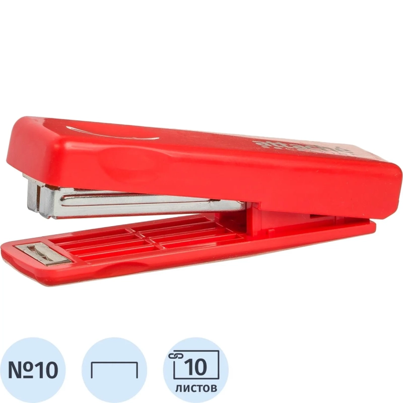 Степлер Attache Selection PSR1010-1 (№10) до 10 лист., пластик, красный