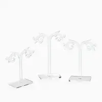 Подставка под серьги &laquo;QF. Ажурная&raquo;, набор 3 шт. h=8.5, 10, 12 см, прозрачная