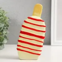 Копилка для денег &laquo;Подтаявшее эскимо&raquo;, керамика, красные полоски, 8.2&times;3.8&times;15.5 см