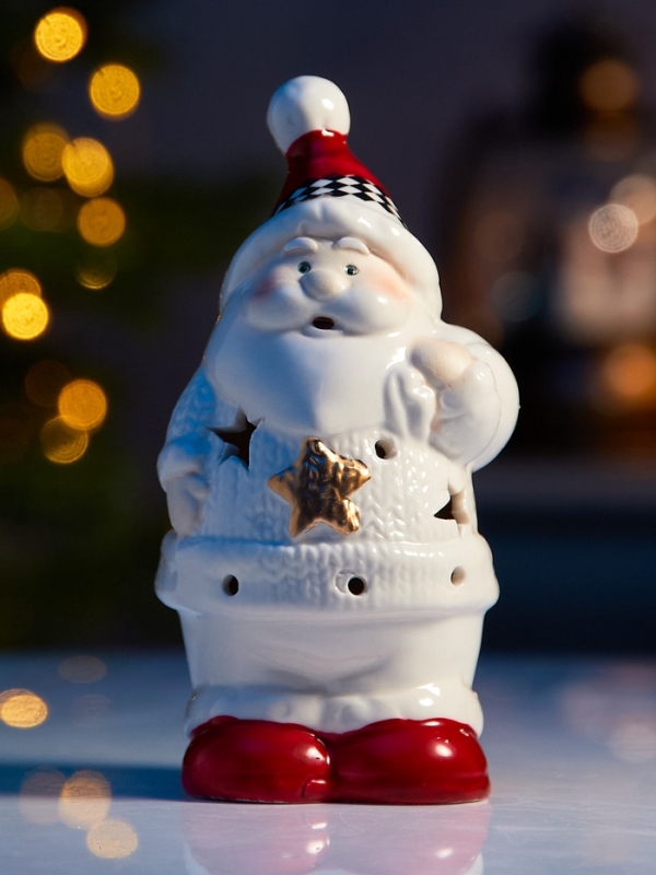 Светодиодная фигура  Светодиодная фигура "Дед мороз в свитере" 13.8х6х7, 1 LED, LR44x3(в компл.), Т/БЕЛЫЙ