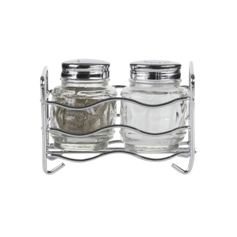 Набор для специй 2пр.(соль,перец) нерж, подст. ВОЛНА , кт107