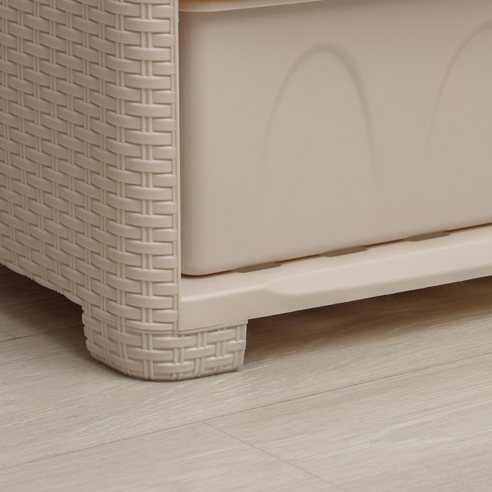 Комод 4-х секционный  Комод 4-х секционный "Плетёнка", цвет слоновая кость