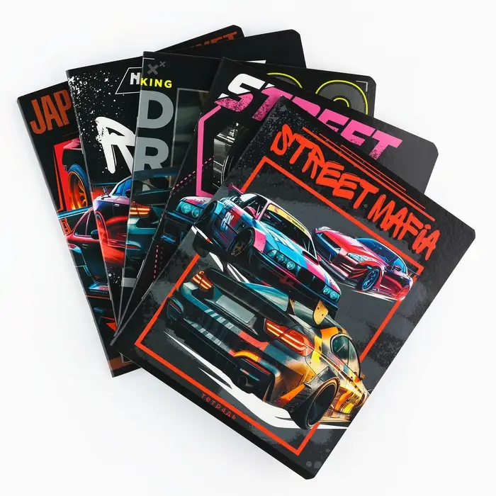 Тетрадь в клетку, 48 л., А5, на скрепке, блок №1, Street race, МИКС