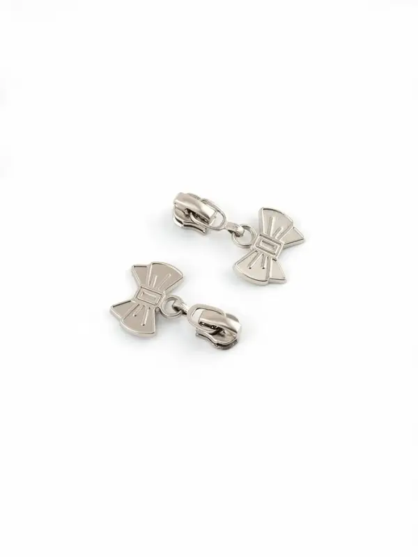 Бегунок для металлической молнии, №3, &laquo;Бант&raquo;, 10 шт., цвет никель