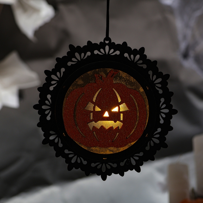 Подвеска с подсветкой &laquo;Тыква&raquo;, 4,5 &times; 14,5 &times; 3 см