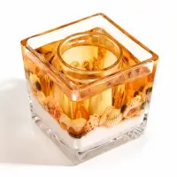 Свеча интерьерная &laquo;Оранжевое море&raquo;, 7.8&times;7.8&times;8 см, (d=4.4 см), 3 ч