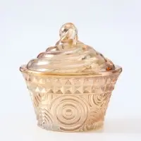 Шкатулка для украшений с крышкой &laquo;Кексик&raquo;, карамель, стекло, 8.2&times;8.2&times;8.5 см