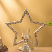 Подсвечник со стеклом &laquo;Звезда&raquo;, 28&times;10.5&times;29.5 см, алюминий