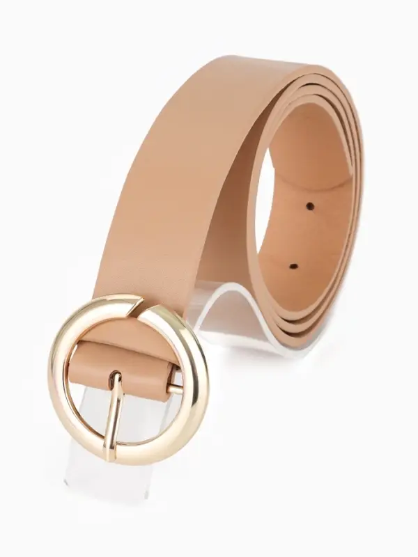 Ремень жен, 07-01-01-01, 4*0,3*110 см, без винта, пряжка мат. золото, 1 прокол, бежевый