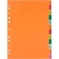 Разделитель листов Комус, А4, 12 разделов, янв-декабрь, цветн.пластик