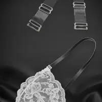 Лямки для бюстгальтера, силиконовые, фурнитура металл, 1.5 см, 37 см, пара, прозрачные