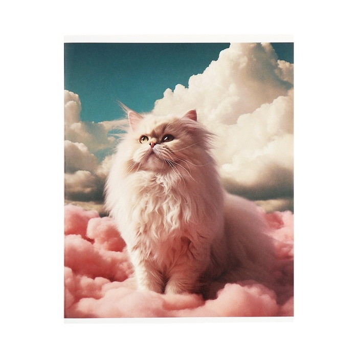 Тетрадь 96 листов в клетку Calligrata Тетрадь 96 листов в клетку Calligrata "Кошка в облаках", обложка мелованный картон, глянцевая ламинация, блок офсет МИКС