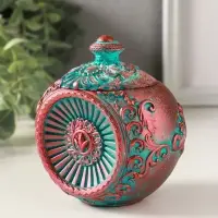 Шкатулка для украшений с крышкой &laquo;Флоренция&raquo;, 10&times;9 см, гипс, окисленная медь