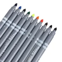 Фломастеры 10 цветов, двухсторонние, круглый наконечник 2 мм/5 мм, вентилируемый колпачок, блистер