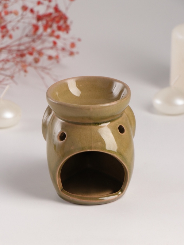 Аромалампа керамика Аромалампа керамика "Слонёнок" тёмно-оливковая 8х10х9 см