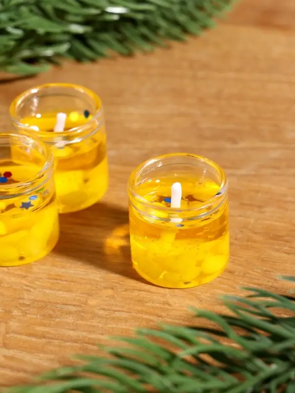 Набор гелевых свечей «Золотой конь. На удачу», 3 шт, золотые, 2,5 х2,5 х 2,5 см