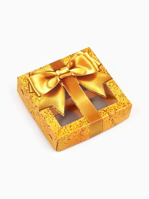 Коробка под 4 конфеты со скретч-слоем &laquo;Бант&raquo;, 10.5&times;10.5&times;3.5 см