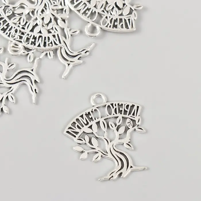 Металлический элемент, декоративная подвеска «Арт Узор. Древо семьи», 2.4×2.5 см